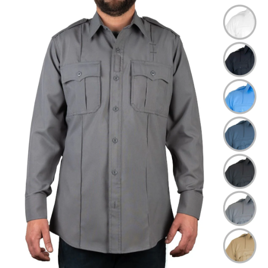 [CUSTOMIZED] 100% Polyester 4 Pocket Hidden Zipper Uniform Shirt - Long Sleeve