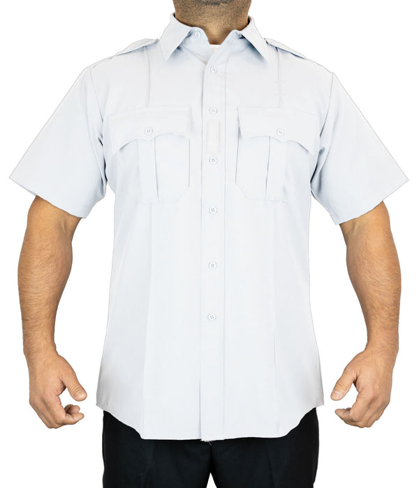 100% Polyester 4 Pocket Hidden Zipper Uniform Shirt - Short Sleeve